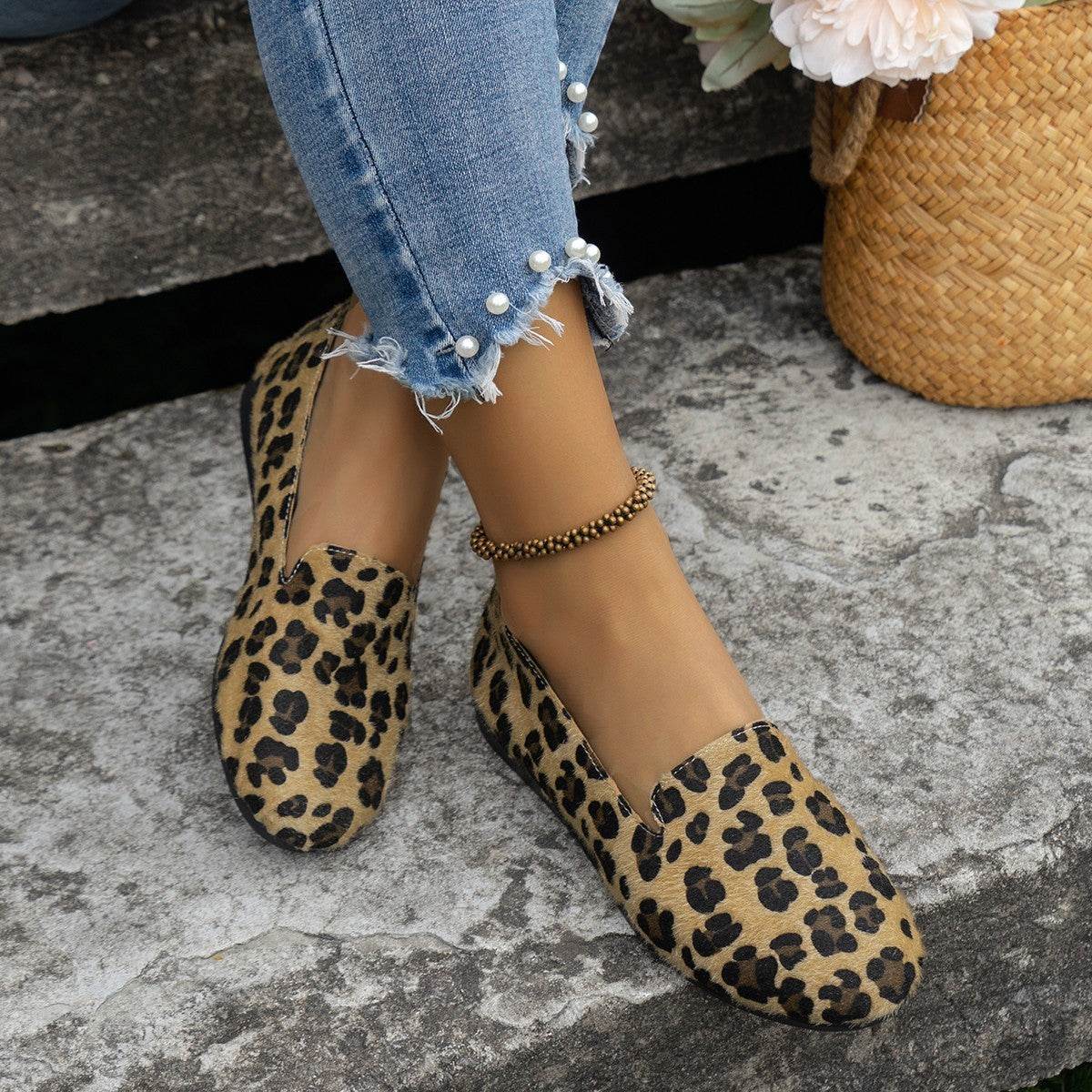 European And American Round Head Low Heel Flats Women - Mubimart