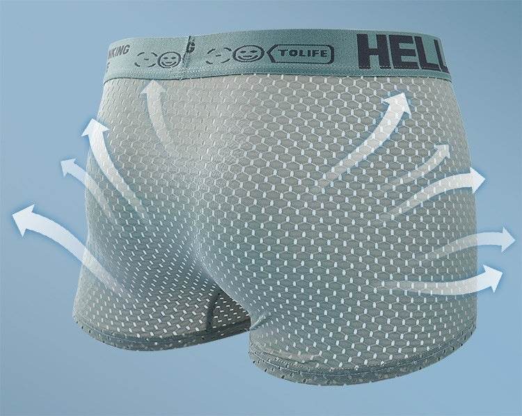 Ice Silk Mesh Boxers Cool Loose Breathable Boxers Heads - Mubimart