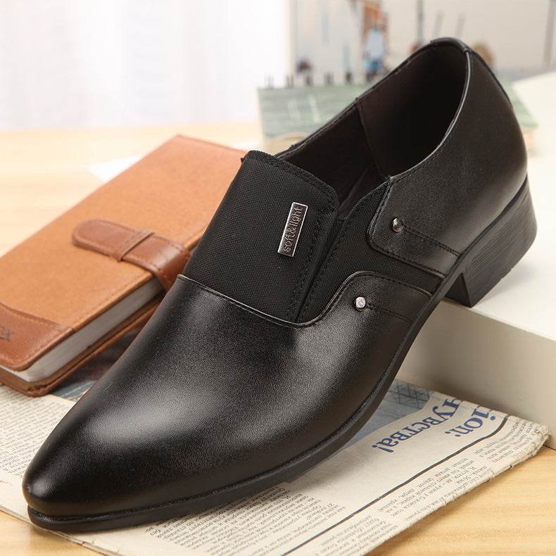 Mens Fashion Casual Pointed Toe Leather Shoes - Mubimart