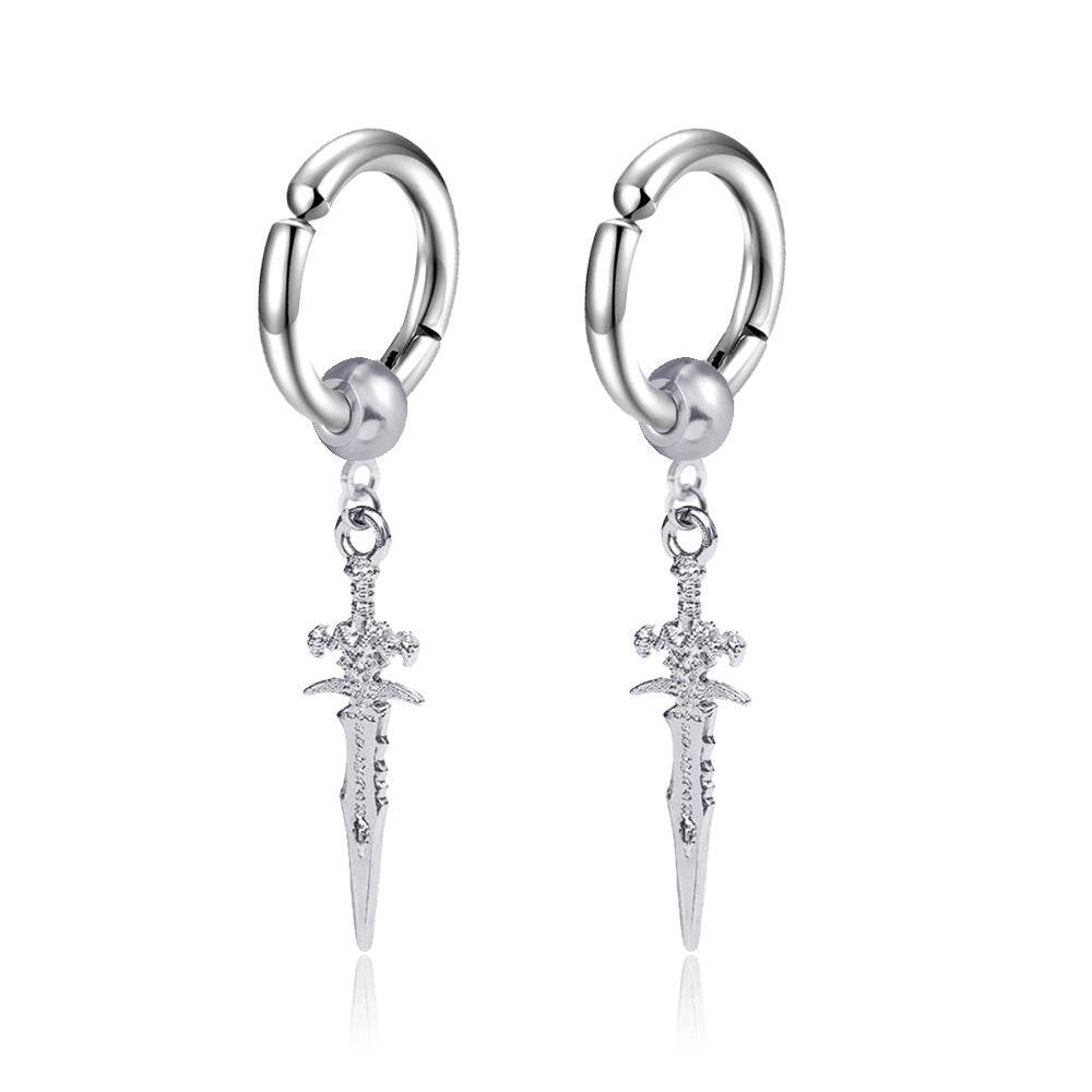 Mens Personalised Vintage Rattle Arrow Earrings - Mubimart