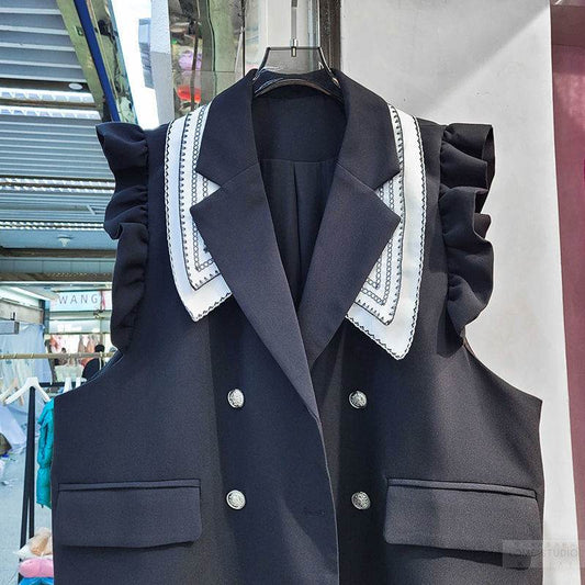 European Goods Suit Vest Women's One Button Suit Vest Top - Mubimart