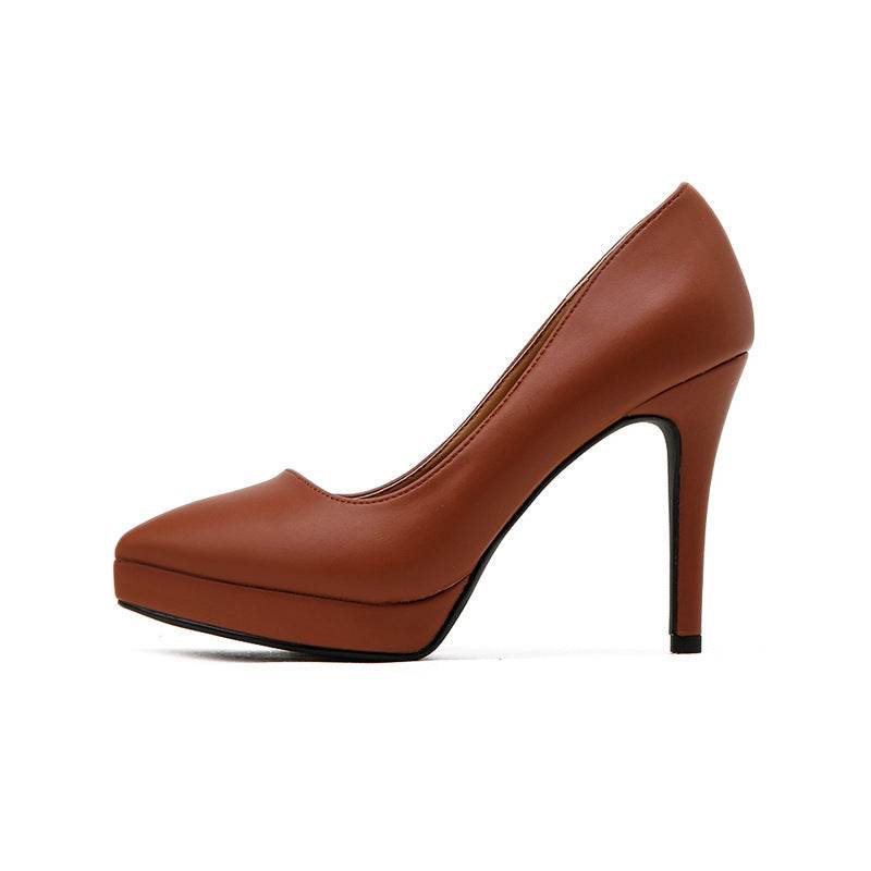 Black High Heels Stiletto Pointed Toe Platform - Mubimart