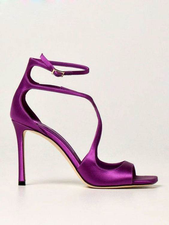 Square Toe Peep Toe Cross Strap Stiletto Heels - Mubimart