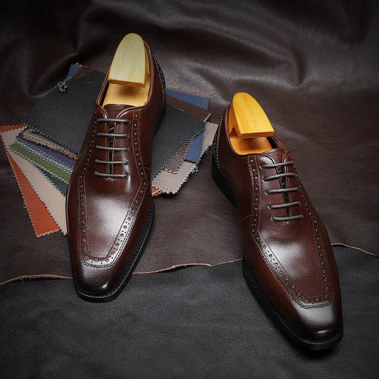 Oxford Men's Formal Dress Single Shoes Leather - Mubimart