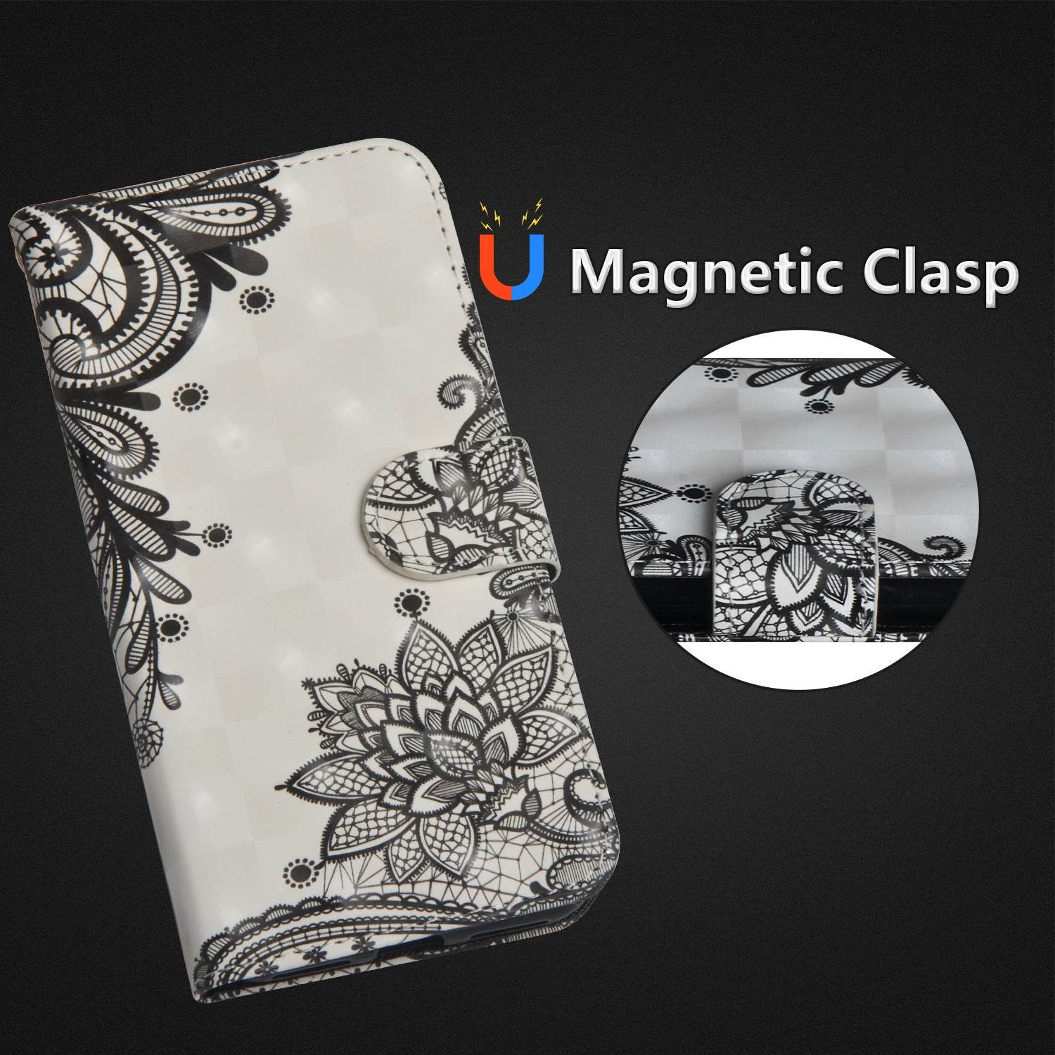 Printed Butterfly Wallet Leather Case - Mubimart