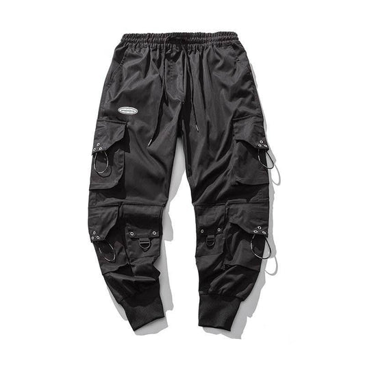 Men's Large Cropped Baggy Cargo Pants - Mubimart