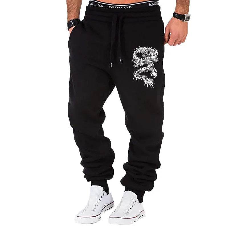 Men's Fashion Casual Dragon Jogger Pants - Mubimart