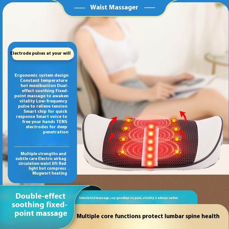 Lumbar Spine Massage Instrument Stretch Support Lumbar Support Back Vibration Multifunctional - Mubimart