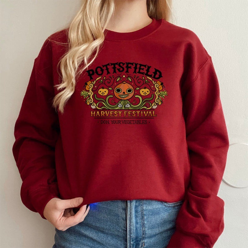 Women's Halloween Pumpkin Print Sweatshirts - Mubimart -  