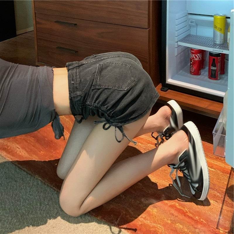 High Waist Hot Girl Denim Shorts Women Summer Thin Design Sense - Mubimart