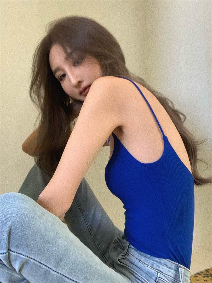 Knitted Vest Camisole Bottoming Top - Mubimart