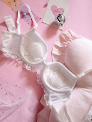 Underwired Thin Plus Size  Up Bra Set - Mubimart -  