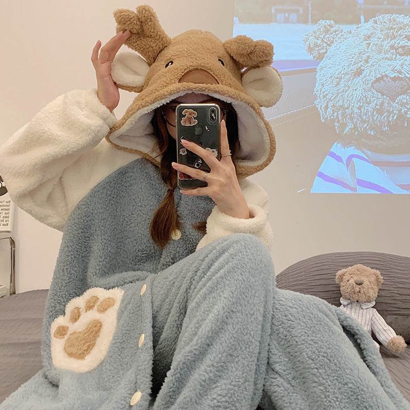 Fashion Pajamas For Women Thick Night-robe - Mubimart