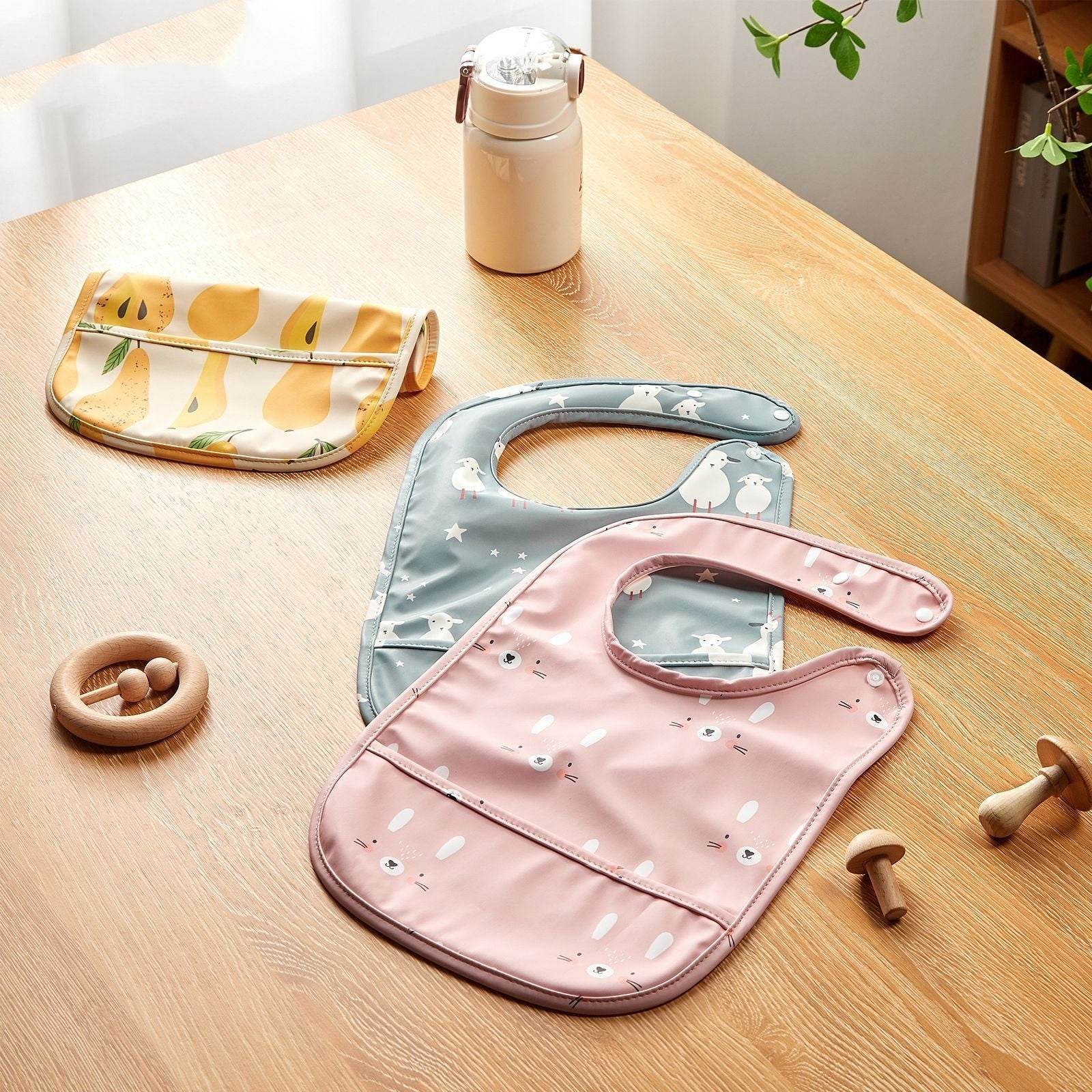 Waterproof Snap Fastener Bib Eating Saliva Towel Child Bib Overclothes - Mubimart