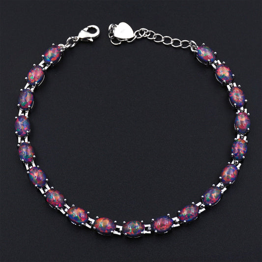 Women's Oval Opal Bracelet Tennis Chain
