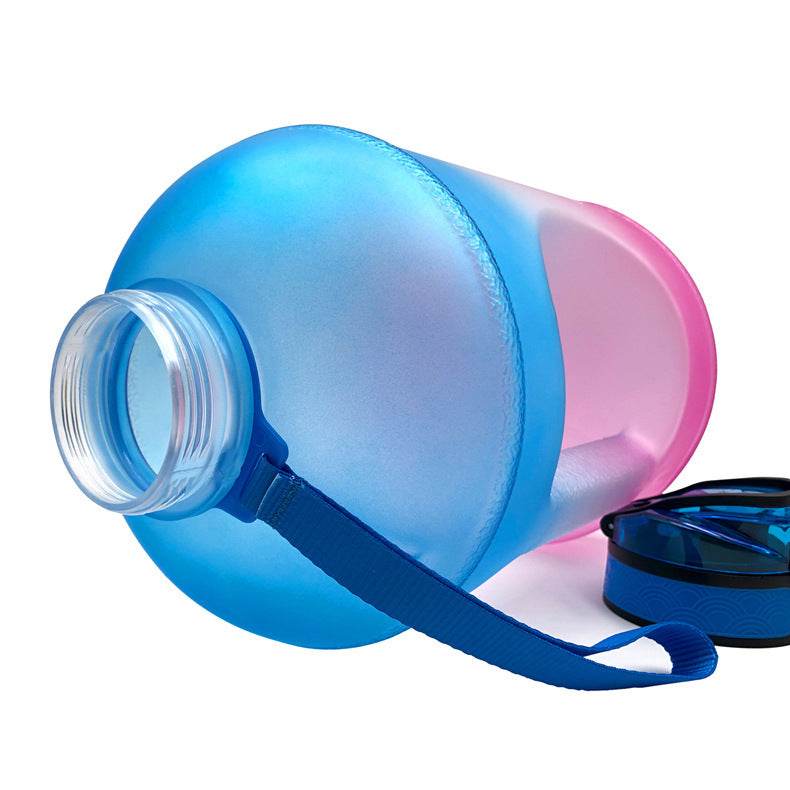 Sports Bottle Plastic Bouncing Cup Frosted Gradient Fitness Space Cup - Mubimart