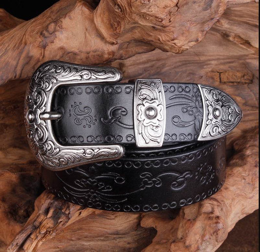 Jeans Belt Head Layer Cowhide Belt - Mubimart