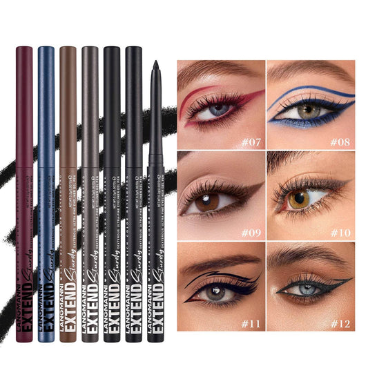 Colorful Gel Glitter Eyeliner Pencils Waterproof & Smudgeproof For Party, Halloween, Cosplay Makeup 12 Vibrant Shades - Mubimart
