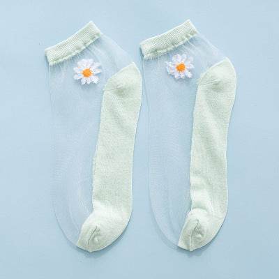 Women's Low-cut Liners Transparent Spun Glass Thin Socks - Mubimart