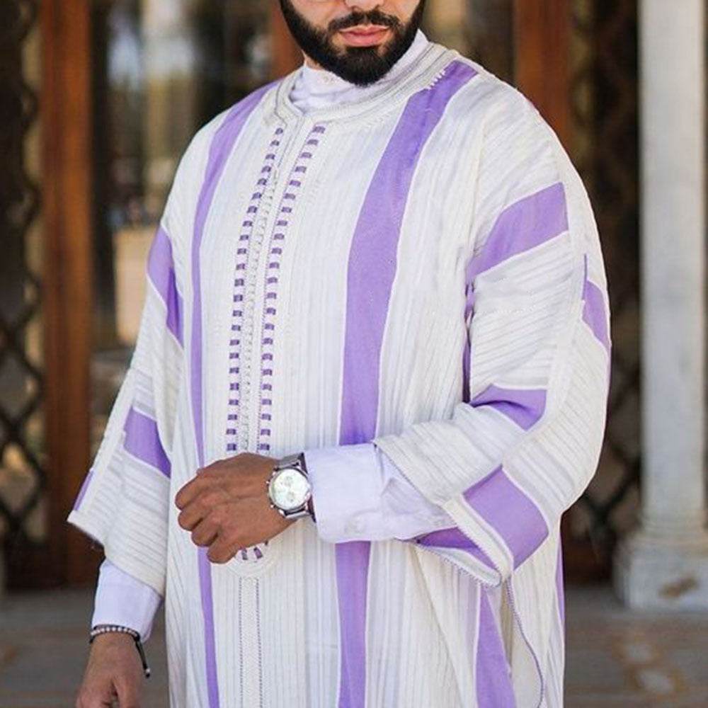 Robe Plus Size Striped Spot African Ethnic Style Shirt - Mubimart