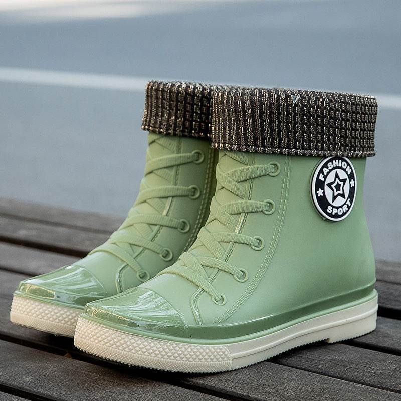 Waterproof Non-slip Wear-resistant Rain Boots For Women - Mubimart