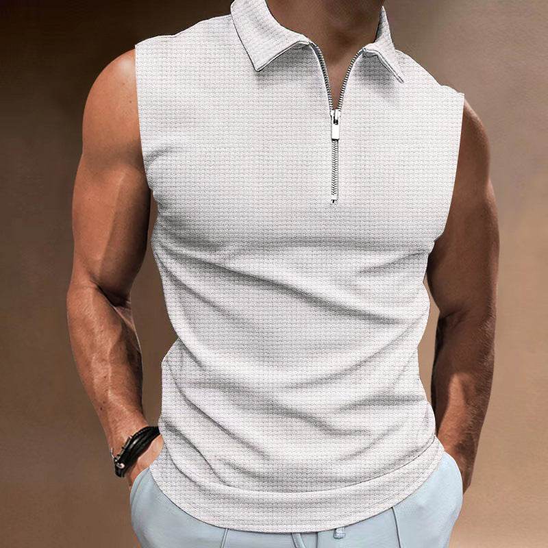 Men's Fashion Casual Solid Color Lapel Undershirt - Mubimart