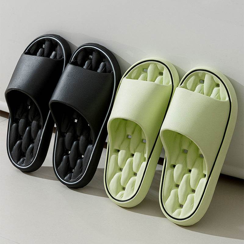 Non-slip Design Bathroom Slippers Home Summer Thick Sole Floor Bedroom House Shoes For Women Men - Mubimart