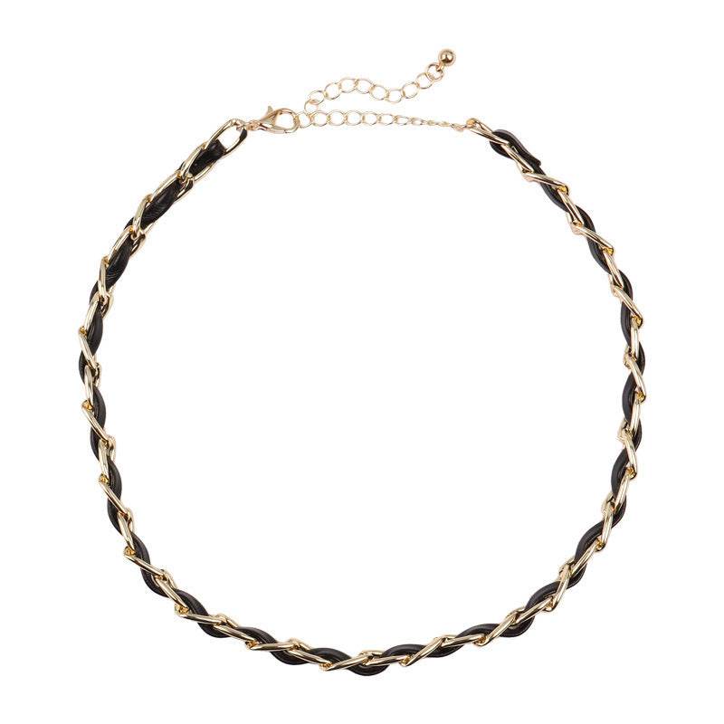 Black Braided Choker Rope Choker Neck Short Chain Choker - Mubimart