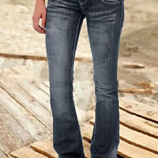 Women's Low Waist Flare Jeans - Mubimart