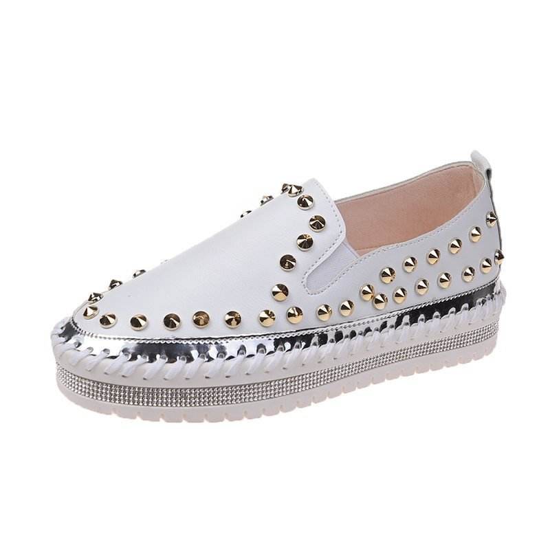 Fashion Rivet Shoes Flat Sneakers Women - Mubimart