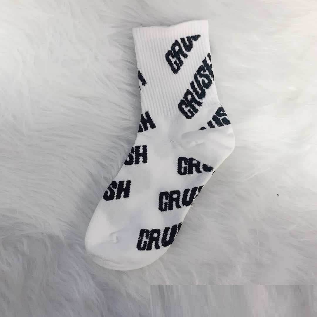 Spring Socks Letters Tube Socks Ins Japanese Pure Cotton Socks Hip Hop European And American Style Athletic Socks - Mubimart