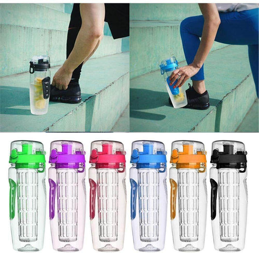 32Oz Fruit Infusing Infuser Water Bottle Water Fruit Bottle BPA Free Plastic Sport Fruit Infuser Water Bottles With Infuser Juice Shaker Drink Bottle Of Water - Mubimart