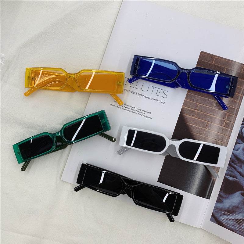 Rectangle Frame Fashion Sunglasses Women Hippie Vintage Designer Wholesale Bulk Shades Glass For Men And Women - Mubimart