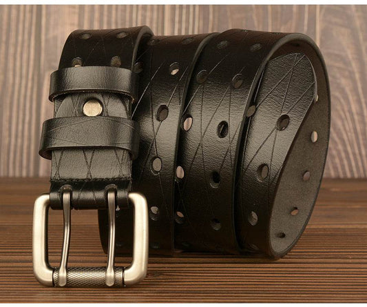 Men's Belt Leather Personality Belt Men's Casual Jeans Belt - Mubimart