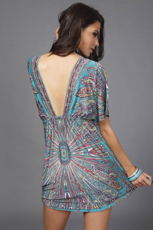 Plus Size Milk Silk Printed Midi Skirt Beach Dress - Mubimart