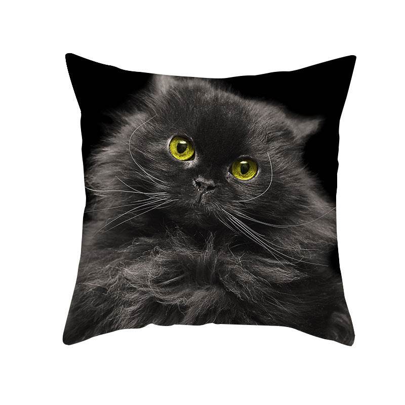 Black Cat Printed Christmas Cushion Covers Pillow Cover Pillowcases - Mubimart