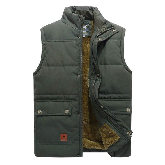Large Size Vest Men Plus Velvet Thick Cotton Vest - Mubimart