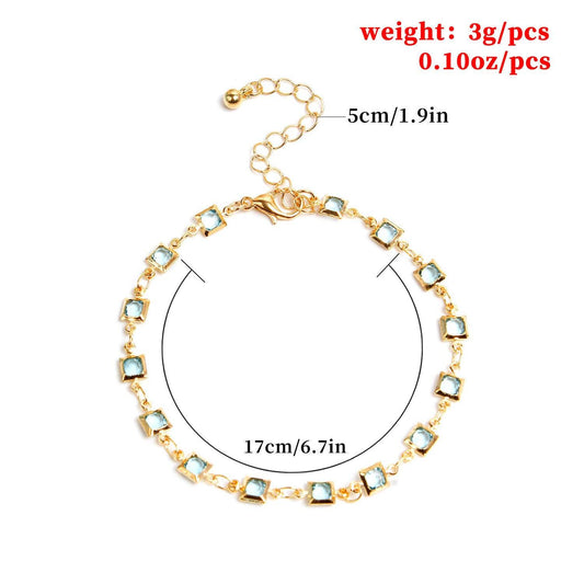 Simple Fashion Female Street Shooting Geometric Gemstone Handmade Bracelet - Mubimart