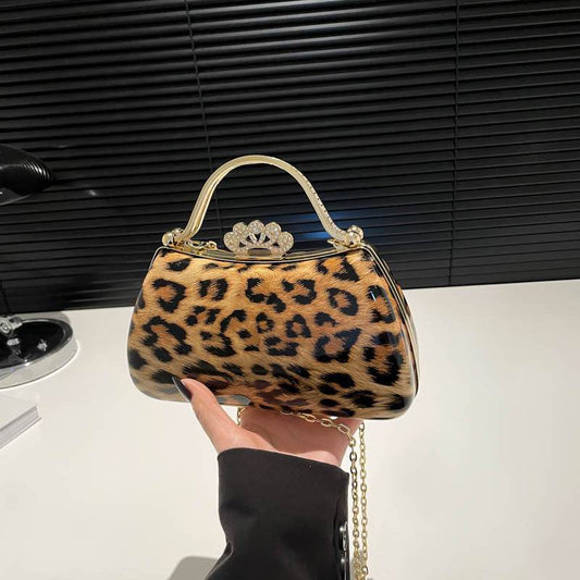 Leopard Print Fashion Retro Crossbody Bag For Women - Mubimart