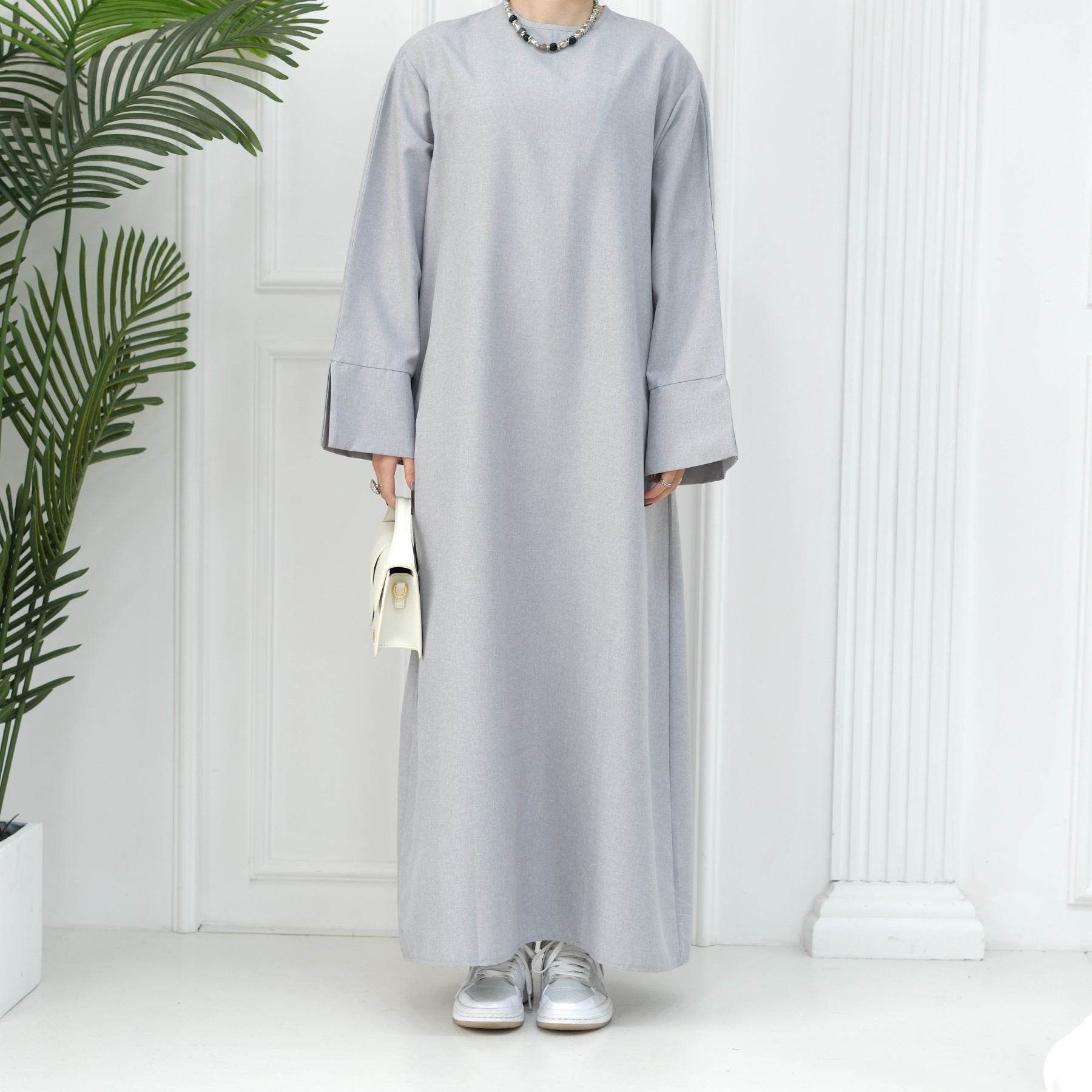 Middle East Turkey Loose Plus Size Elegant Dress Robe - Mubimart