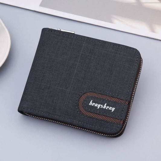 Mens Canvas Short Multifunctional Wallet - Mubimart