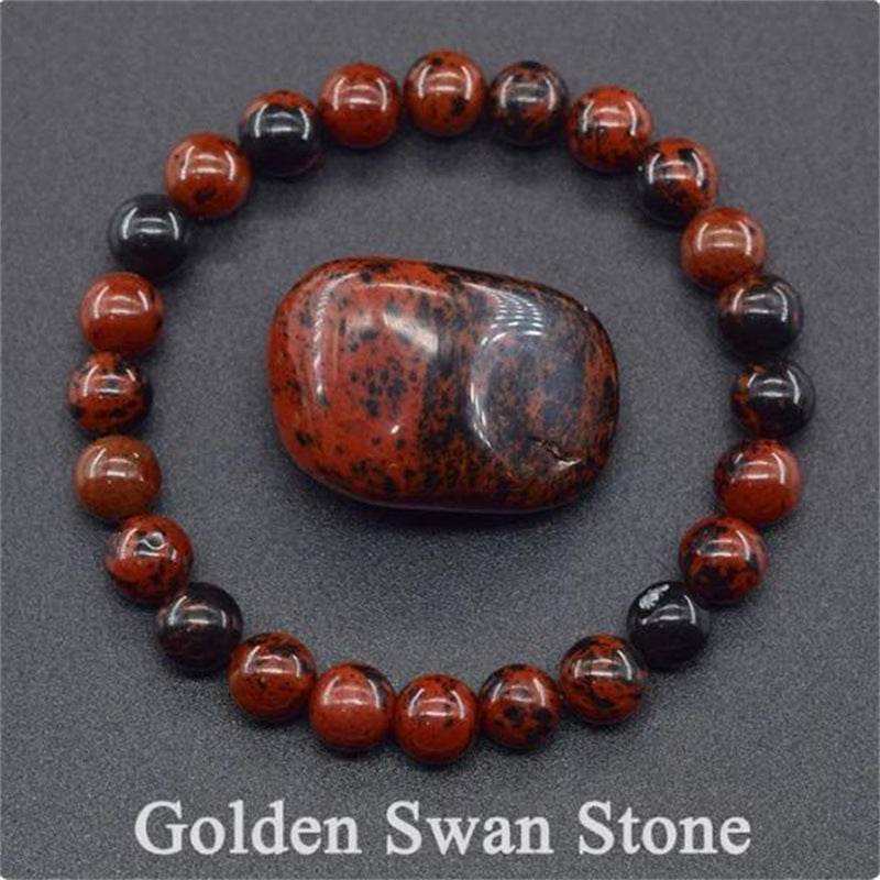Natural Stone Elastic String Beaded Bracelet Jewelry Stone Tiger Eye Beaded Yoga Bracelets For Men Women - Mubimart
