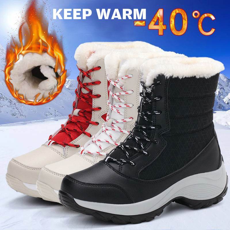 Snow Boots Plush Warm Ankle Boots For Women Winter Shoes - Mubimart