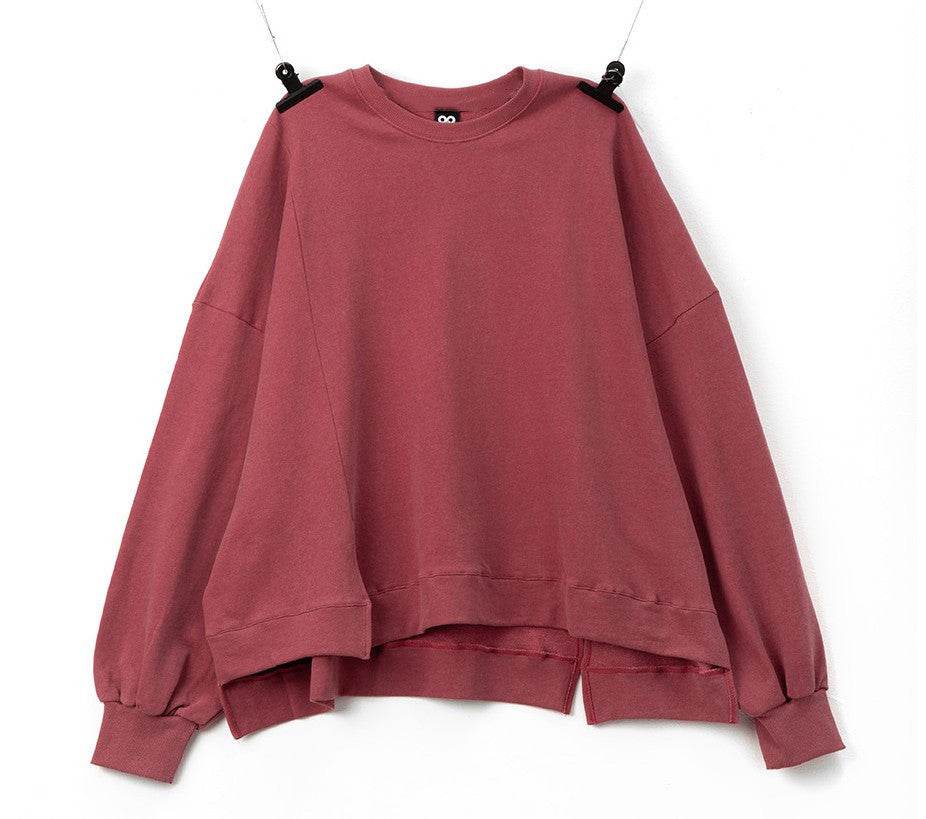 Loose Plus Size Sports Sweatshirt Cotton Terry - Mubimart