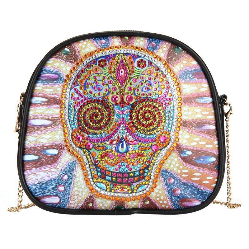 One-shoulder Handmade Point Diamond Satchel Peacock Mandala - Mubimart