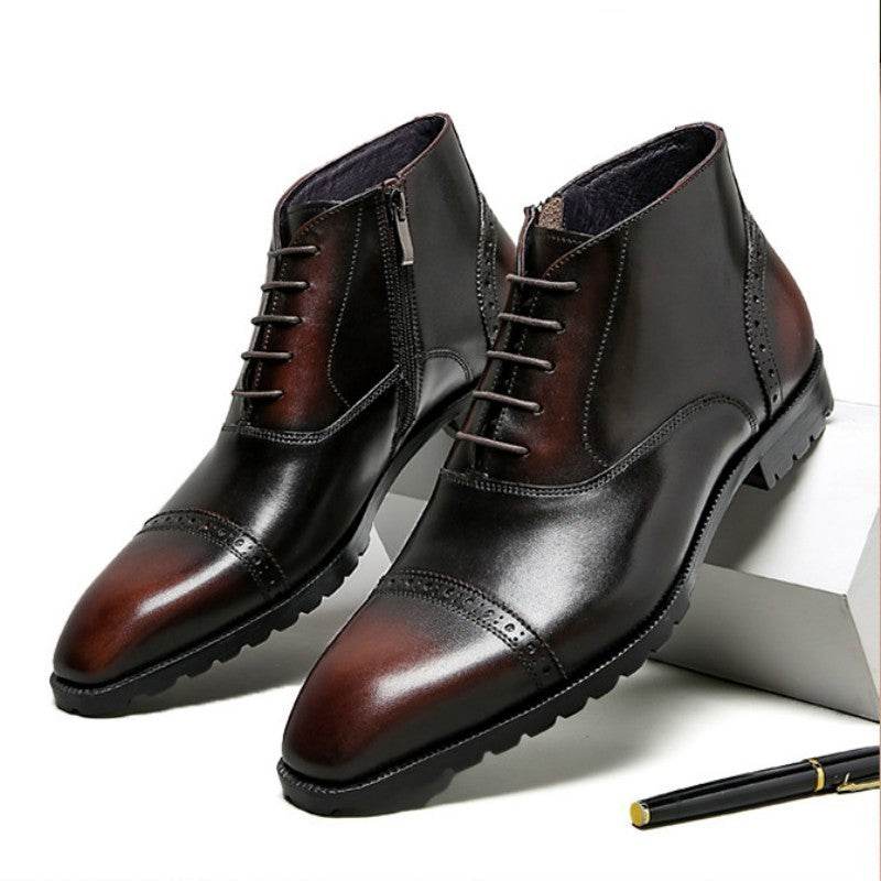 Pointy Front Lace-up English Doc Martens Casual Ankle Boot - Mubimart