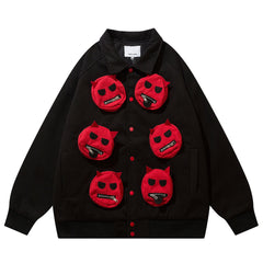 Multi Pocket Devil Polo Bomber Jacket