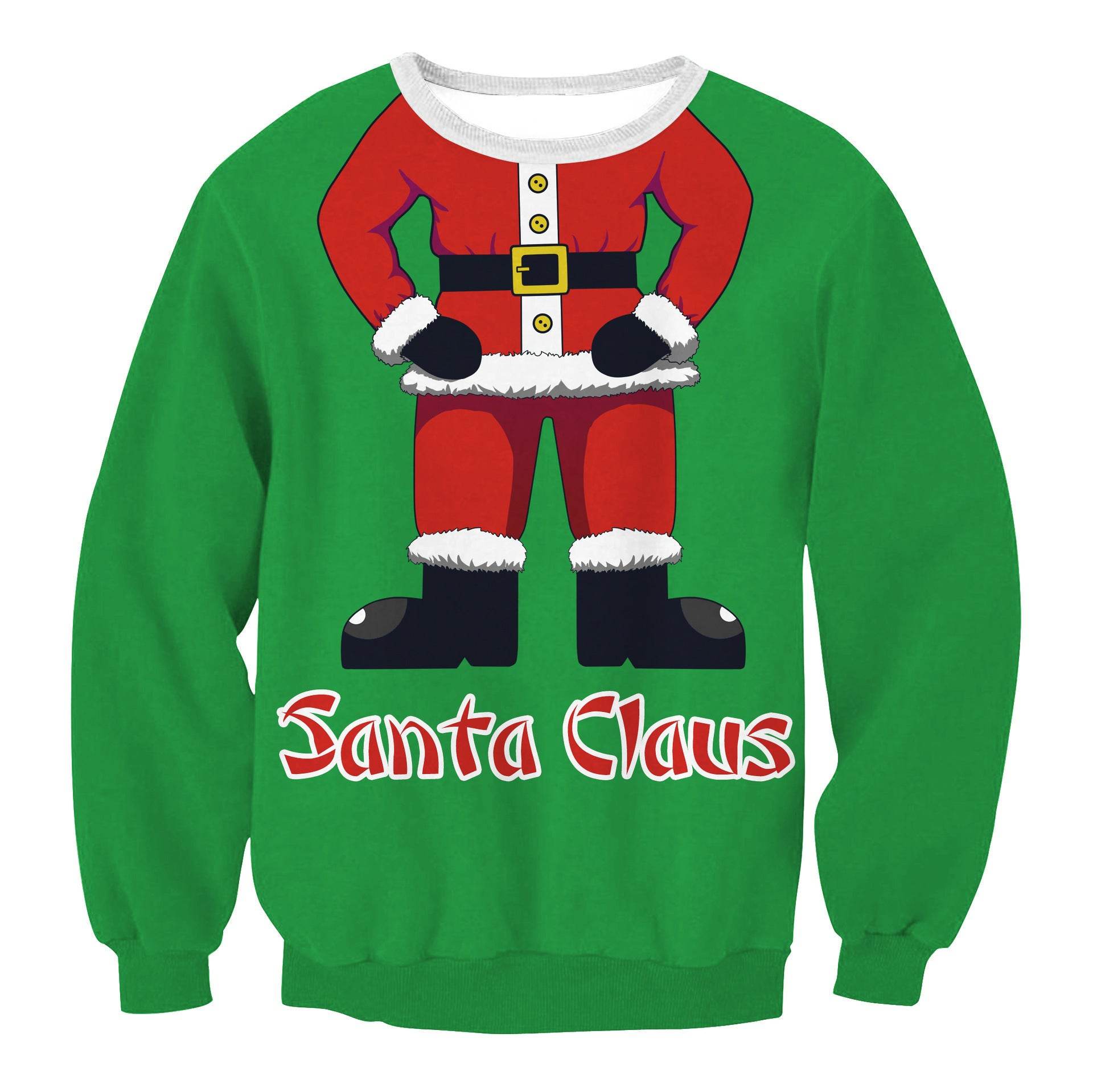Autumn Winter Fashion Ugly Christmas Sweater Santa Elf Funny Pullover Womens Mens Print Sweaters Tops Clothing - Mubimart
