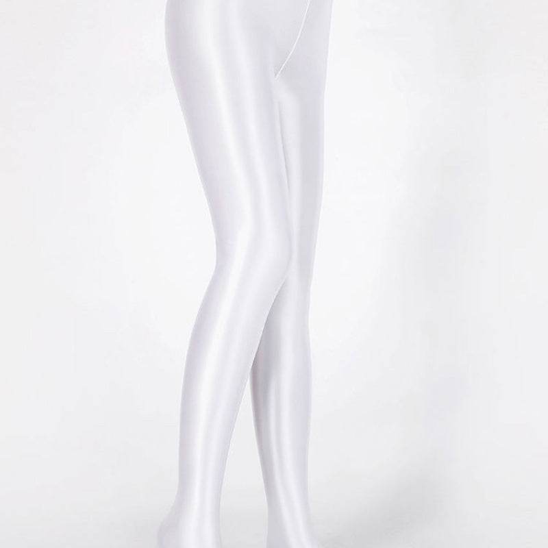 Glossy Luster Leggings For Womens Outer Wear Thin Silky Fit Color Tights Tights - Mubimart
