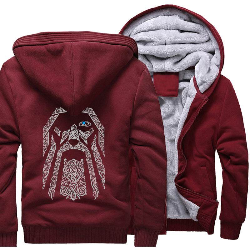 Warm Hoodie Viking Legend Clothing Zipper Coat - Mubimart